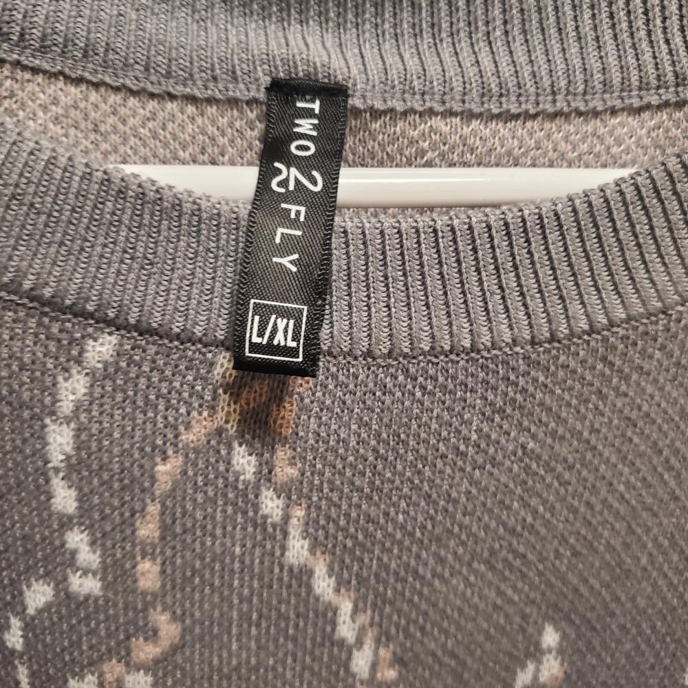 Gray Patterned Sweater - image 3